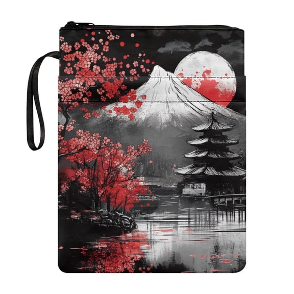 HELLHERO Tote Bags Easy Carry Book Case with Lightweight Polyester Fabric Carrying Book Case for Reader Hardcover Notebook Journal Textbooks Paperbacks