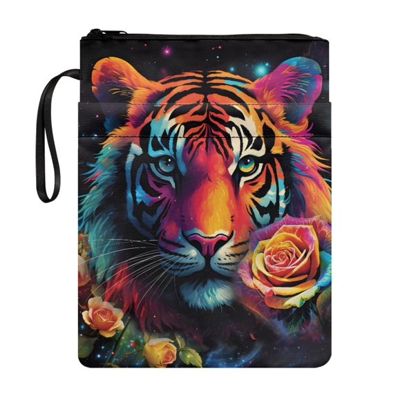 HELLHERO Tote Bags Easy Carry Book Case Polyester Decorative Design Paperback Book Cover with Handle for Notebook for Reusable
