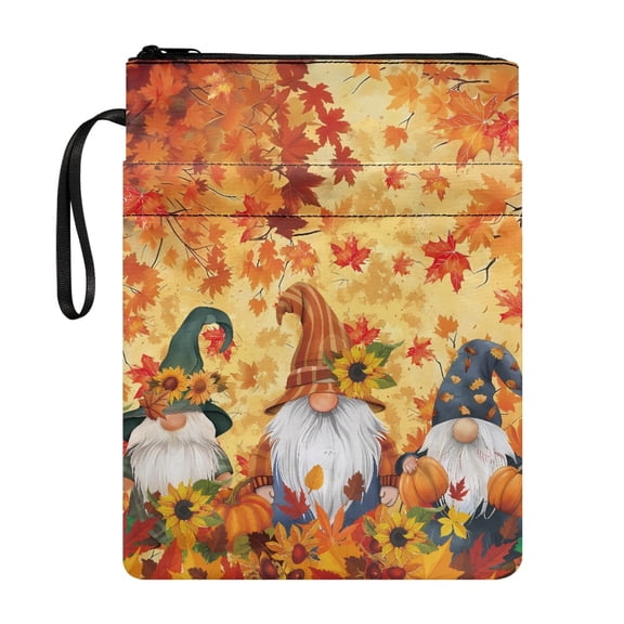 HELLHERO Tote Bags with Handle Polyester Fabric Zipper Pouch with Zipper for Hardcover Notebook Bible Journal Textbooks Paperbacks Church Bag Washable Easy Carry Book Case