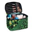 thumbnail image 1 of HELLHERO Travel Cosmetic Makeup Bag Cosmetic Organizer Bag Case Girlfriend Portable Effortless Organization, Clover Green Bag, 1 of 5