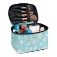 thumbnail image 1 of HELLHERO Travel Cosmetic Organizer Multi-Function Makeup Organizer Large Capacity Cosmetic Bags with Brush Slots Bathroom, White Daisy Floral, 1 of 6