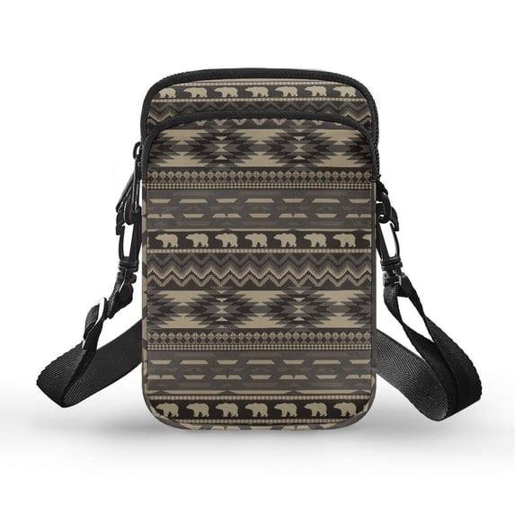 HELLHERO Travel Crossbody Purse for Men, Women Outdoor Daily Use Ethnic Animal Motif Crossbody Sling Bags Double Layer