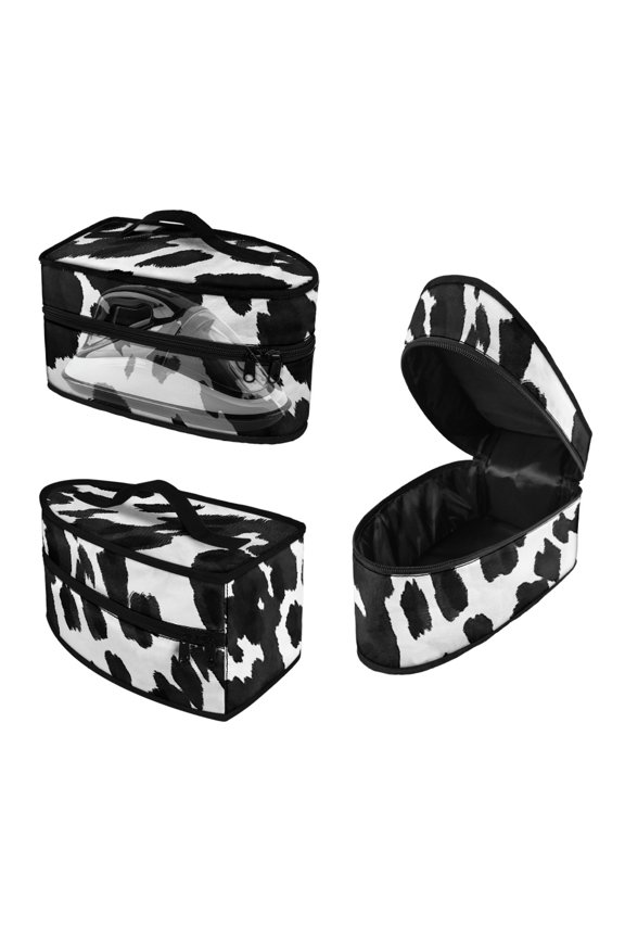 Travel Iron Storage Bag Cow-Patterned, with Zipper Handle Handheld Travel Steamer Organizer(Case Only)