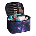 thumbnail image 1 of HELLHERO Travel Makeup Bags with Brush Slots Double Zipper Galaxy Butterfly Home Offices, 1 of 4