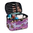 thumbnail image 1 of HELLHERO Travel Organizer with Brush Slots Make up Cosmetic Bags Wide-open Travel Make Up Organizer for Cosmetics & Toiletries Purple Leopard Camo, 1 of 6