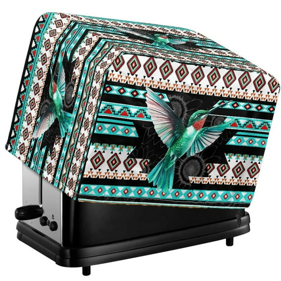 HELLHERO Tribal Aztec Hummingbird Print 4 Slice Toaster Dust Cover, Bread Machine Cover with Drawstring, Kitchen Bakeware Fingerprint Protector