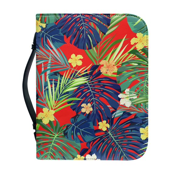 HELLHERO Tropical Floral Print Church Bible Bag for Women, Protective Bible Covers with Portable for Prayer Christian Prayer Outdoor