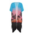 thumbnail image 1 of HELLHERO Tropical Sunset Palm Tree Kimono - Lightweight Breathable Swimsuit Cover Up | Vacation Vibe Beachwear for Women, 1 of 6
