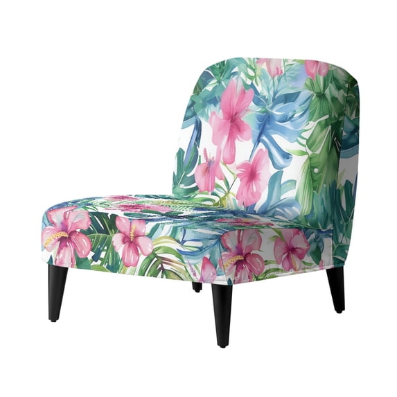 HELLHERO Tropical plants Decorations Armless Accent Chair Cover with Stain Protection, Dustproof Armless Accent Chair Protector