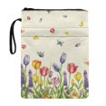 thumbnail image 1 of HELLHERO Tulip Butterfly Book Club Gifts Books Sleeve with Decorative Design Handle Polyester for Reading Lovers Notebook Reusable Pocket 11.4 Inch X 8.66 Inch, 1 of 8
