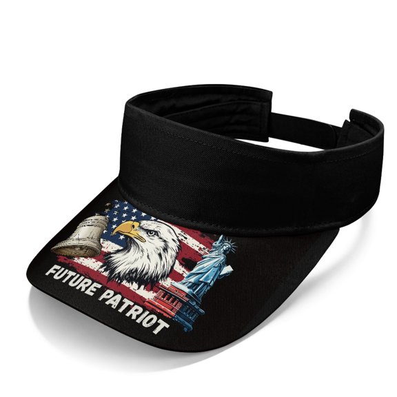 HELLHERO US Eagle Lightweight Open Top Visors, Polyester Fabric Adjustable Sun Visor Comfort Fit Athletic Sun Visor Cap for Women