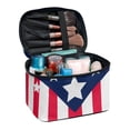 thumbnail image 1 of HELLHERO US Flag Travel Makeup Case Travel-Size Accessories Women Travel Storage Polyester, 1 of 6