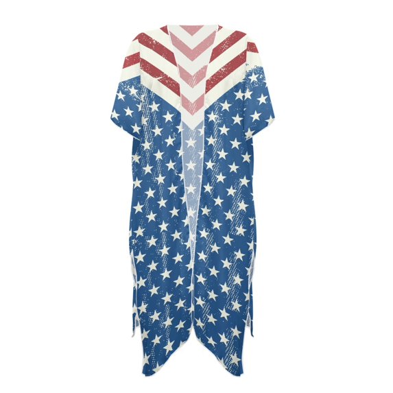 HELLHERO USA Stars Bikini Coverups High Quality Fabrics Long Free Size Long Swimwear Cover up for Women