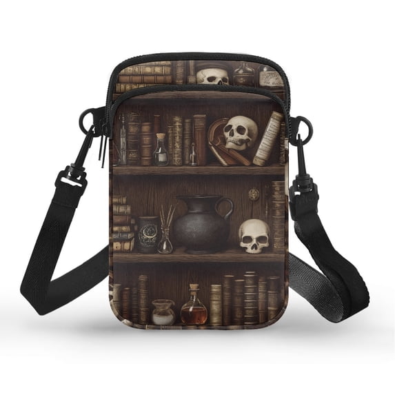HELLHERO Underarm Shoulder Bag Polyester with Adjustable Strap Skull and Skull Pottery Jar Pattern for Daily Use Adult