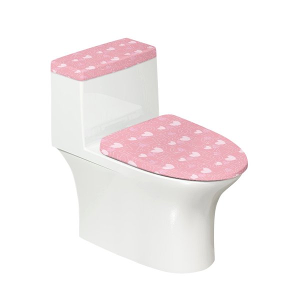 HELLHERO Valentine's Day Gifts Bathroom Toilet Lid Cover & Toilet Seat Cover Set with Adjustable Elastic Fabric for Non-Slip, Dustproof