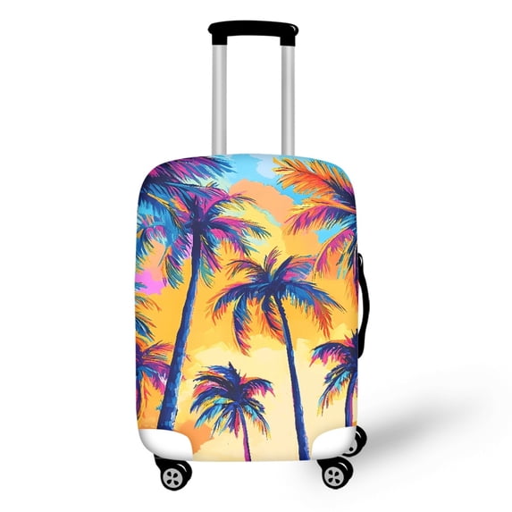 HELLHERO Vibrant Floral Confetti Luggage Cover Anti Abrasion Anti-aging Polyester Ammonia Travel Luggage Cover for Business Trip Airport Travel