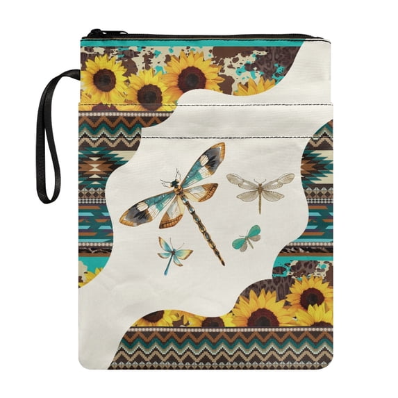 HELLHERO Vintage Book Sleeve with Waterproof Polyester Fabric Book Carrying Case Washable Home Study & Portable Organization for Classmate 8.66 x 11.42