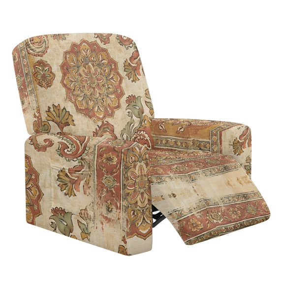 HELLHERO Vintage Paisley Print Recliner Chair Slipcover for Single Sofa Chair, Soft Anti Scratch Recliner Cover for Living Room Hotel Single Reclining Chair