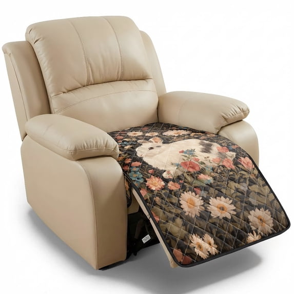 Recling Rabbit HELLHERO Vintage Rabbit Floral Recliner Chair Cover Washable with ...