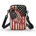 thumbnail image 1 of HELLHERO Vintage US Flag Football Polyester Crossbody Bags Double-layer Daily Use with Zipper Closed, 1 of 7