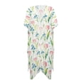 thumbnail image 1 of HELLHERO Watercolor Floral Beach Kimono - Lightweight Breathable Swimsuit Cover Up | Loose Fit for Summer Vacation, Pool & Resort - Women's Elegant Vacation Wear, 1 of 6