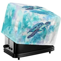 HELLHERO Watercolor Turtle Print 2 Slice Toaster Cover, Dustproof Bread Machine Protector with Drawstring, Waterproof Small Kitchen Appliances Cover (11.4"x7.8"x7.4")
