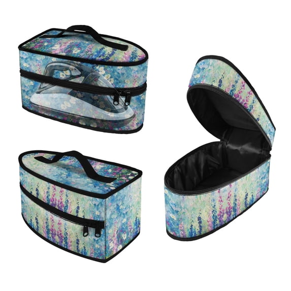 HELLHERO Watercolor Wildflower Field Iron Carry Case (11.8x6.69x5.5 In) Polyester, Bag Only