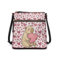 thumbnail image 1 of HELLHERO Waterproof Ladies’ Leather Crossbody Shoulder Purse for Travel Storage Daily, Lightweight Spacious Shoulder Bag, Hand-drawn Hearts, 1 of 7