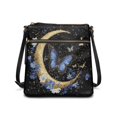 thumbnail image 1 of HELLHERO Waterproof Purse Satchel for Travel Daily Everyday, PU Leather Durable Fashion Satchel Bag, Butterfly Moon, 1 of 7