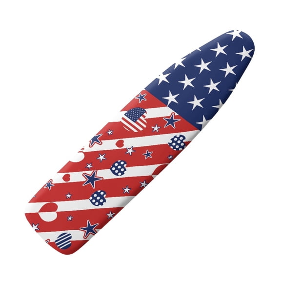 HELLHERO White Blue Stars Ironing Board Covers 3 Fasteners Polyester Elastic Edge 15"x54"