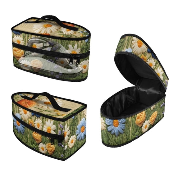 HELLHERO White Daisies Clothes Iron Storage Case Easy Storage Cleaning Handheld Travel Case Durable & Protective Organizer, Case Only