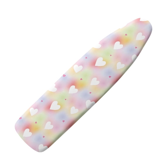HELLHERO White Hearts Pattern Ironing Board Cover Ironing Board Protector with Resist Scorching and Staining Suitable for Steam Irons for 15 x 54 inch