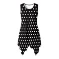 thumbnail image 1 of HELLHERO White Polka Sleeveless Sundress for Cocktail Party Daily Wear, Asymmetric Round Neck Summer Sleeveless Dress, 1 of 8