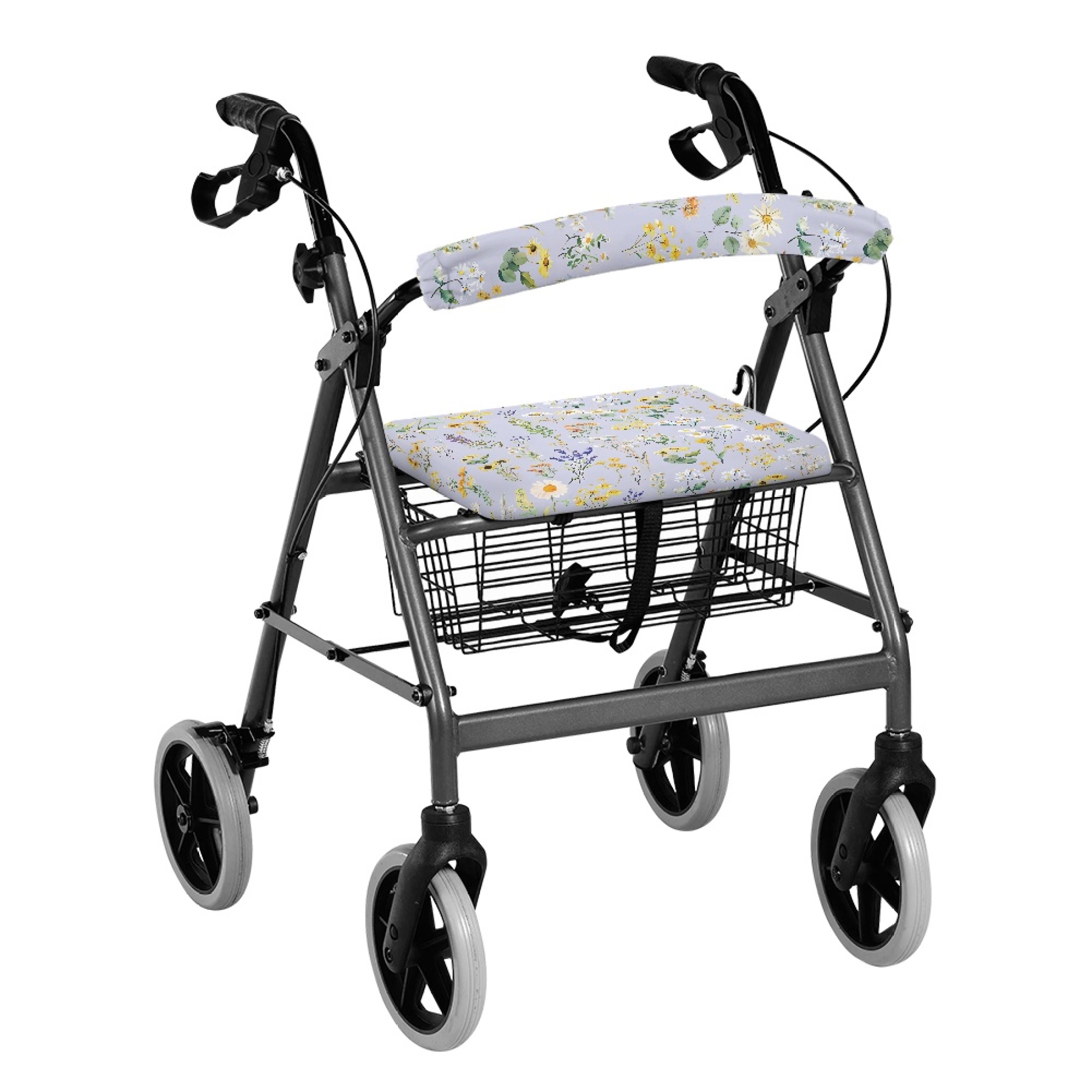 Parks Machine HELLHERO Wildflowers Walker Rollator Seat Back Cover & Backrest Covers ...