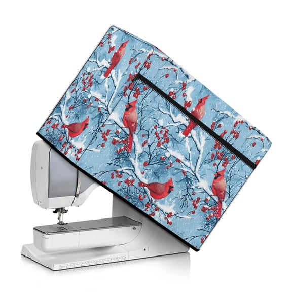 HELLHERO Winter Redpolls Sewing Machine Cover Appliance Protecter Machine Washable Wear Resistnt