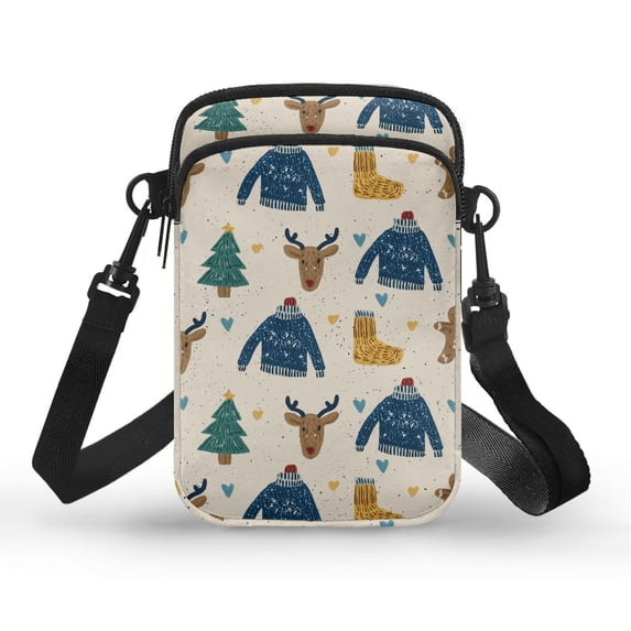 HELLHERO Winter Sweaters Shoulder Bag Polyester with Shoulder Strap Messenger Bag for Travel Daily Use