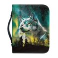 thumbnail image 1 of HELLHERO Wolf Bible Cover Carrier Carrying Organizer Bag with Protective Portable Bible Covers for Study, PU Leather Church Bible Bag for Bible Study, 1 of 12