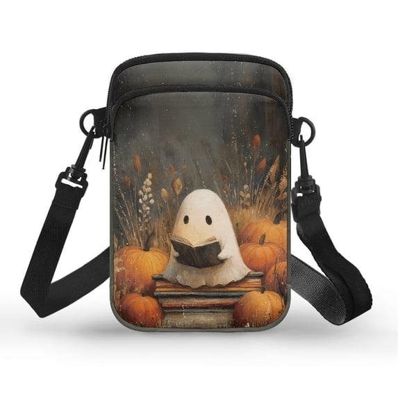 HELLHERO Women Adjustable Shoulder Strap Crossbody Sling Bags for Daily Use, Ghost Pumpkin Pattern