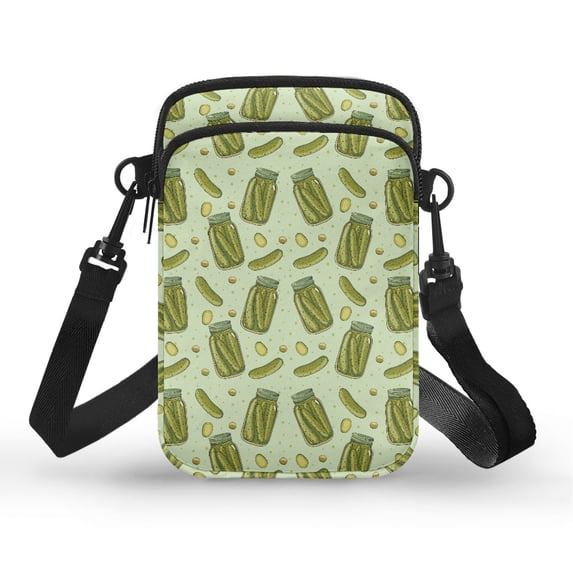 HELLHERO Women Messenger Bag for Adults Outdoor Holiday Travel Canned Cucumbers Underarm Shoulder Bag Adjustable Strap