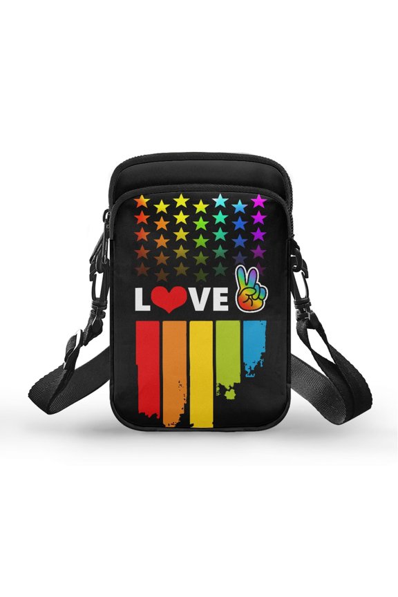 Women Shoulder Bag Rainbow 2 Layers Adjustable Shoulder Strap Crossbody Bag for Men, Women