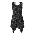 thumbnail image 1 of HELLHERO Women's Sleeveless Beach Dress, Dark Leopard Print Side Pockets Sleeveless Sundress, Irregular Hem Round Neck Asymmetric Sundress for Business Casual, 1 of 8