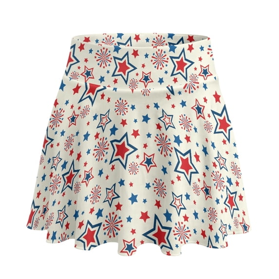 HELLHERO Workout Golf Skirts, Five-Pointed Star Pattern Design Two Storage Pockets 2 Side Pockets Tennis Skirt for Outing Pickleball Vacation