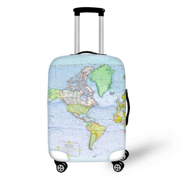 HELLHERO World Map Theme Luggage Cover for Friends, Polyester Spandex High Stretch Anti Fade Suitcase Cover All Size