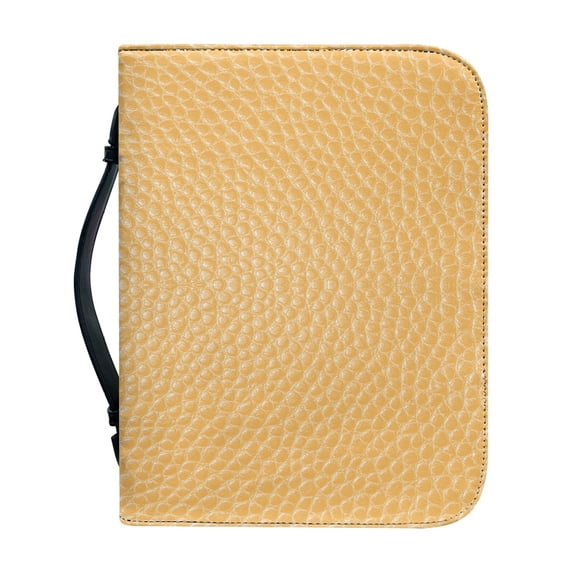 HELLHERO Yellow Church Bible Bag with Zipper Handle Bible Covers for Outdoor, PU Leather Bible Case for Christian Prayer