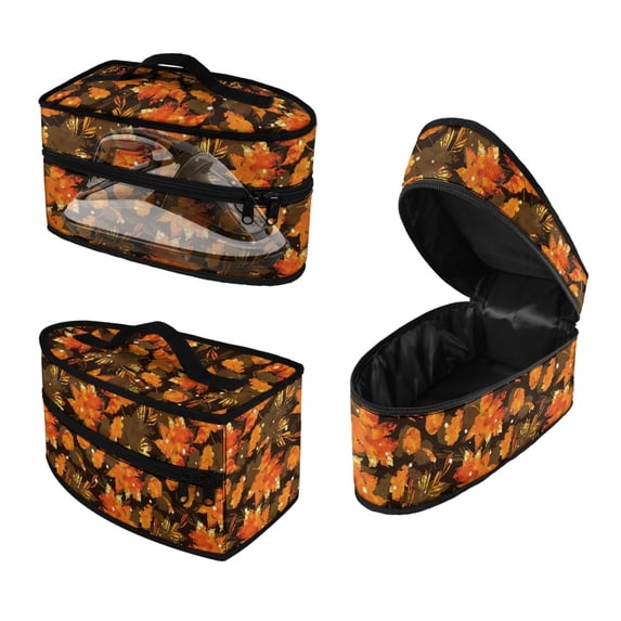 HELLHERO Yellow Maple Leaf Travel Irons Carrying Organizer Travel Case Steamer Oganizer, Bag Only