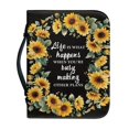thumbnail image 1 of HELLHERO Yellow Sunflower Print Bible Protector with Book Holder Multi Functional Bible Cover for Church, PU Leather Church Bible Bag for Bible Study, 1 of 12