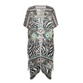 thumbnail image 1 of HELLHERO Zebra Camo Kimono Cover Up - Lightweight Breathable Beachwear for Summer Vacations, Poolside & Resort Trips | Women's Loose Fit Bathing Suit Cover, 1 of 6