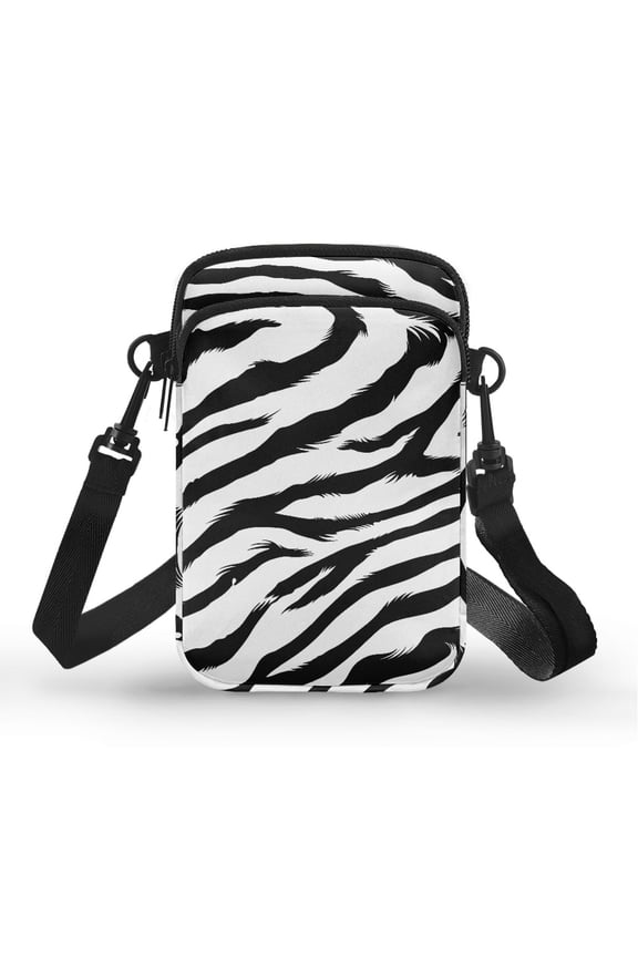 Zebra Stripe Pattern Adjustable Shoulder Strap Shoulder Bag, Polyester Crossbody Bag for Adults