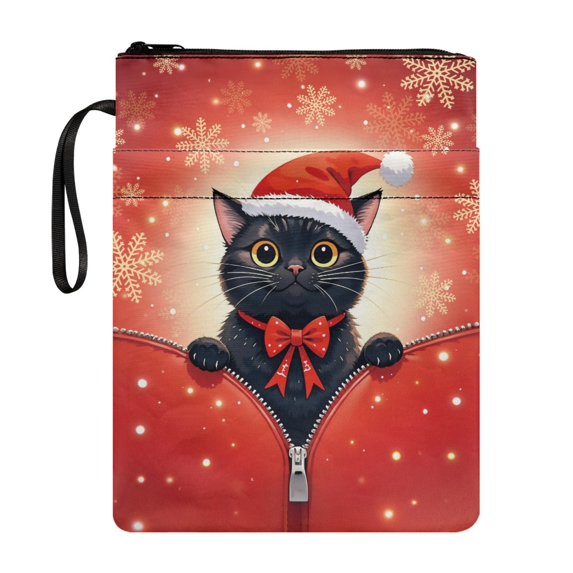 HELLHERO Zipper Bag with Book Protection Polyester Fabric Book Protector with Handle for Textbook Paperbacks Supplies Easy Carry Book Case Washable
