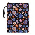 thumbnail image 1 of HELLHERO Zipper Bag with Handle Polyester Paperback Book Cover with Washable for Hardcover Notebook Journal Textbooks Paperbacks Storage, Floral, 1 of 6